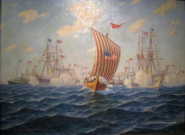 Hjalmar Johnssen Viking Andommer Chicago Batailles navales Peinture à l'huile